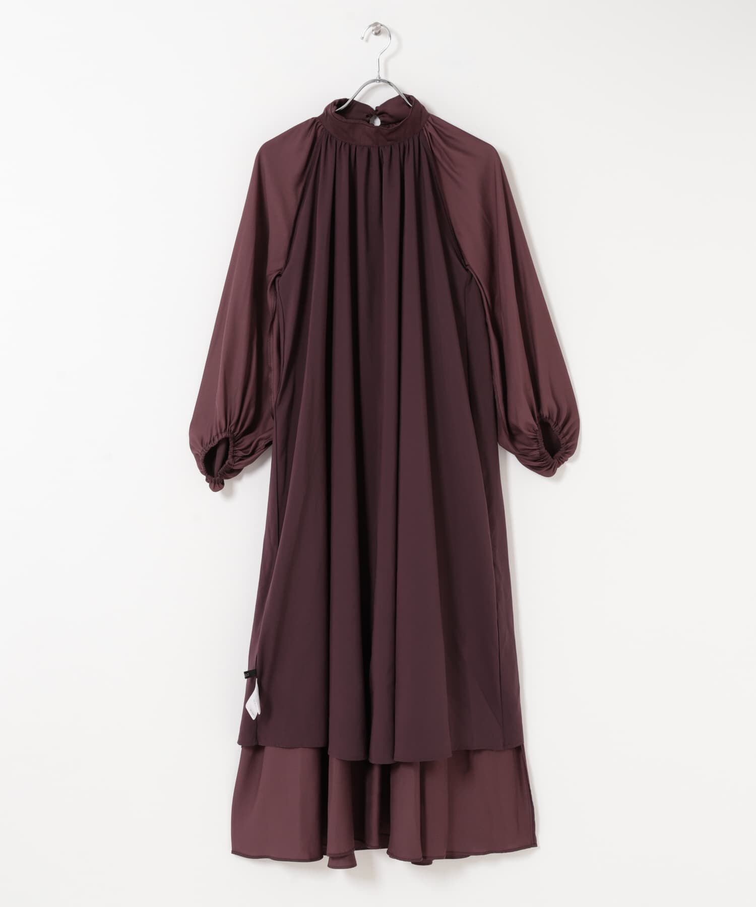 URBAN RESEARCH ROSSO「ハイネックギャザーサテンドレス」|ワンピース|