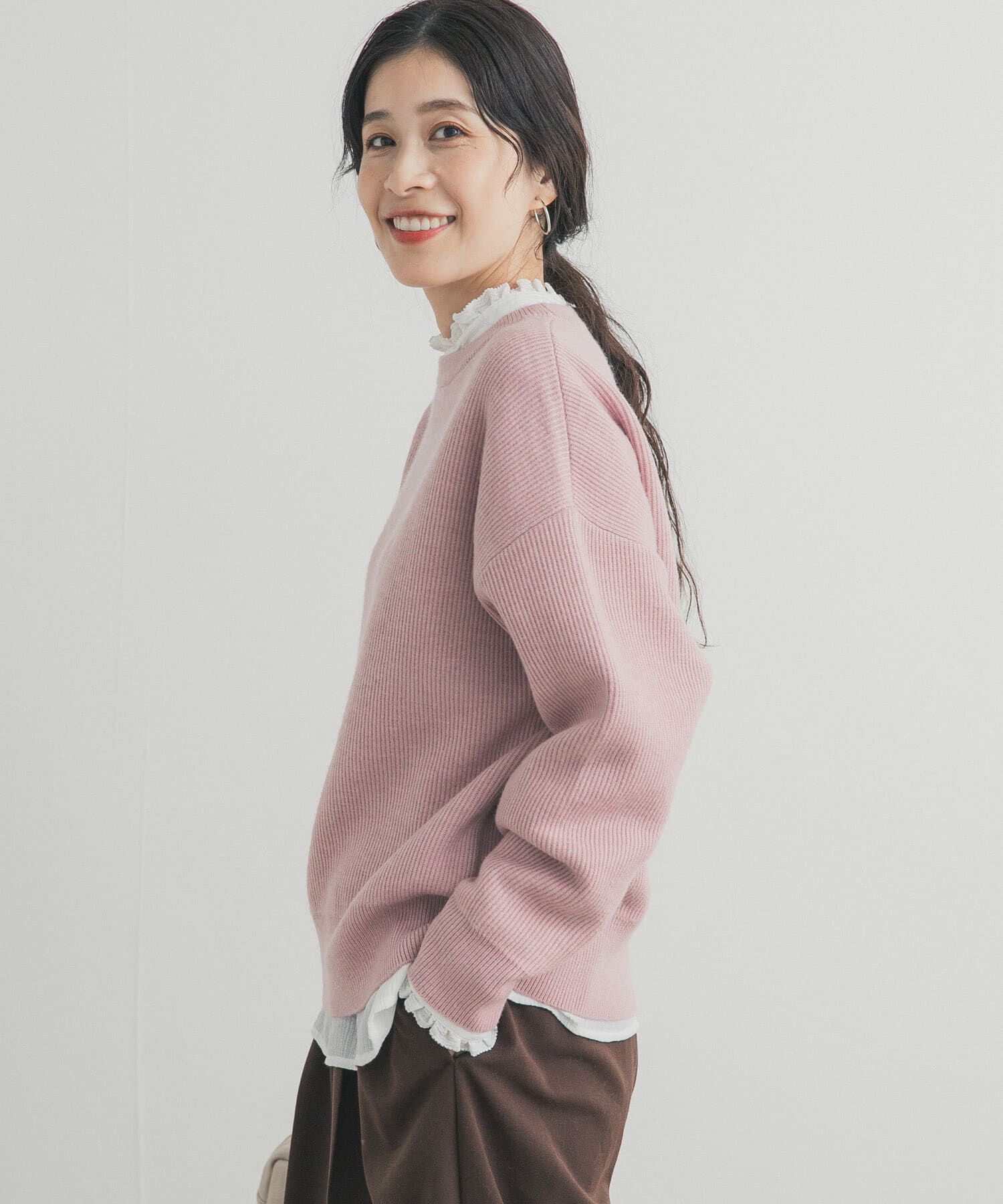 URBAN RESEARCH DOORS「針抜きダブルフェイスニット」|ニット・セーター|