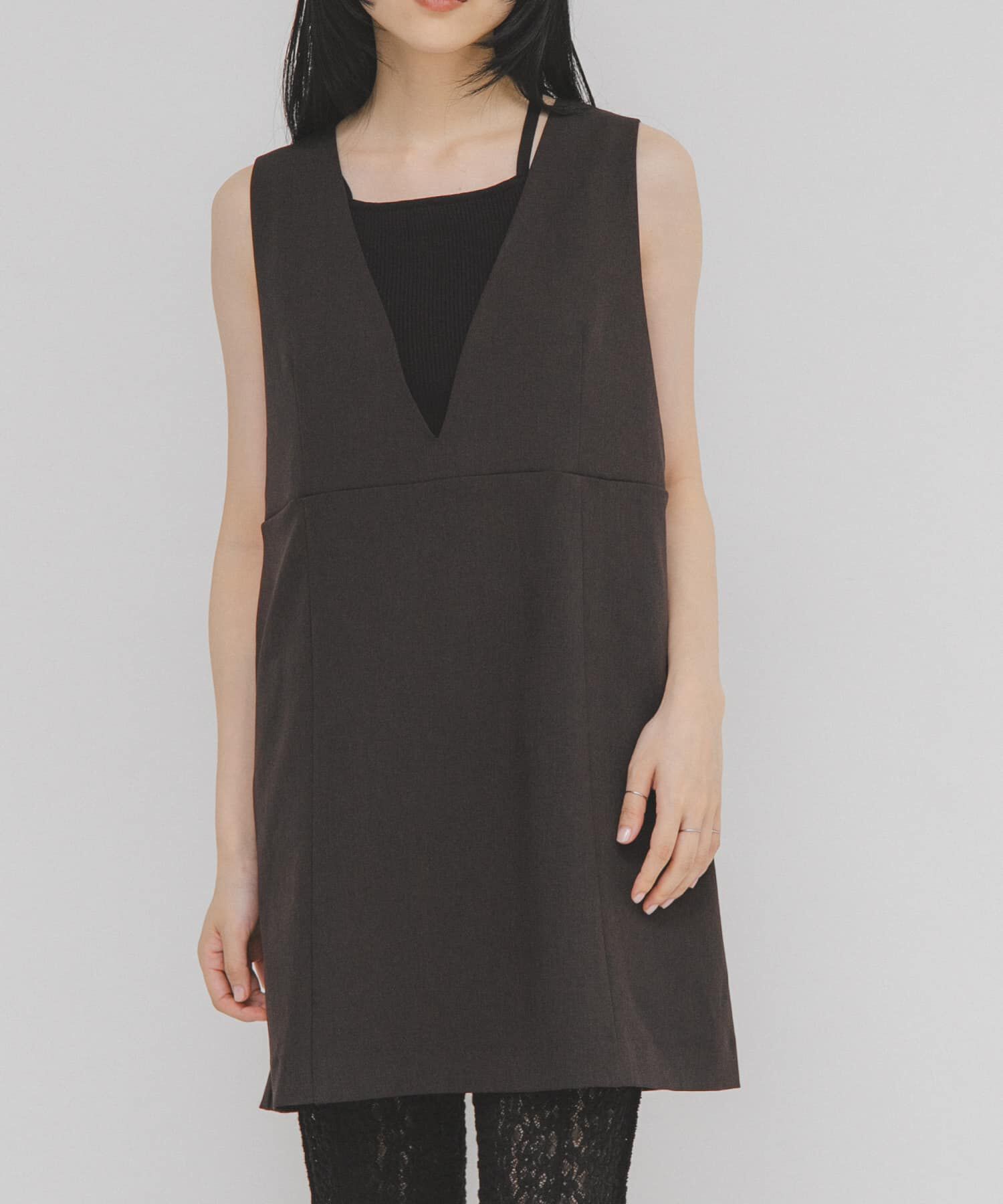  「Aラインミニジャンパースカート」|ワンピース|