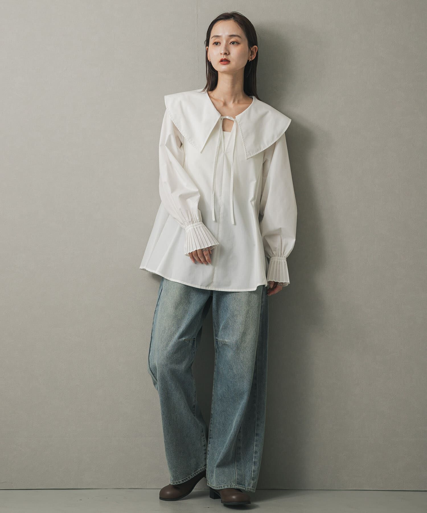 SENSE OF PLACE by URBAN RESEARCH「ビッグカラーカフスプリーツブラウス」|シャツ・ブラウス|