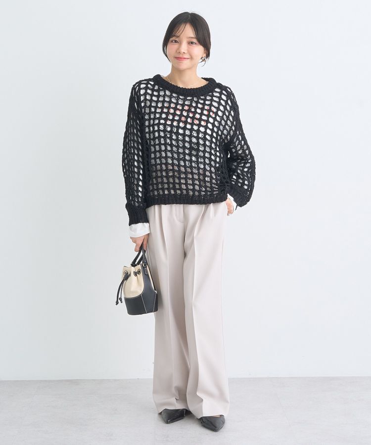 earth music&ecology「チュールヤーンメッシュニットプルオーバー」|ニット・セーター|