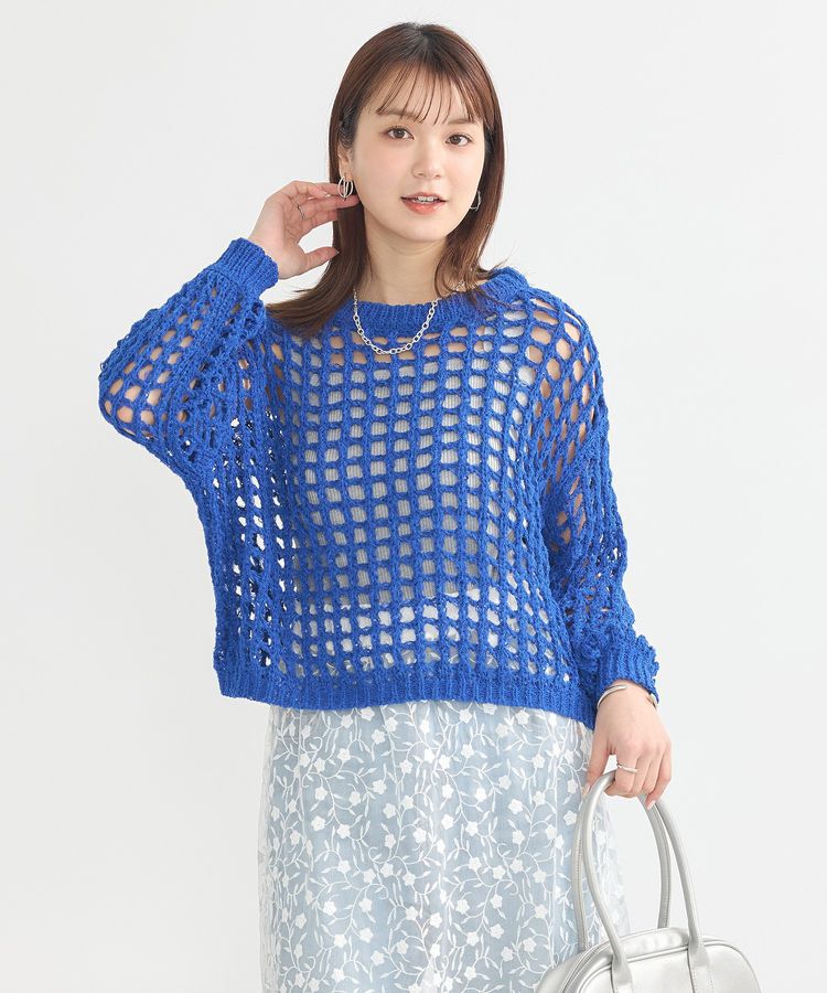 earth music&ecology「チュールヤーンメッシュニットプルオーバー」|ニット・セーター|