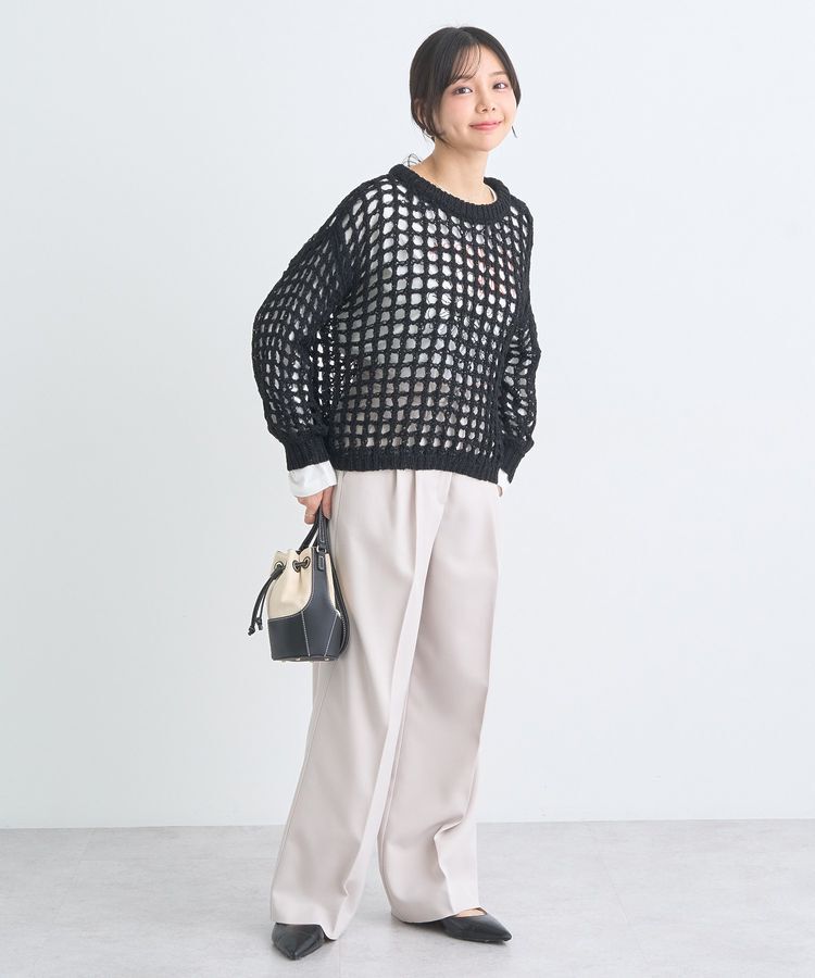 earth music&ecology「チュールヤーンメッシュニットプルオーバー」|ニット・セーター|