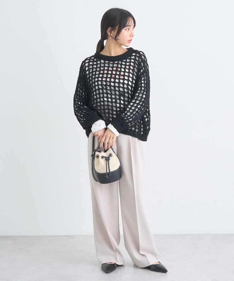 earth music&ecology「チュールヤーンメッシュニットプルオーバー」|ニット・セーター|