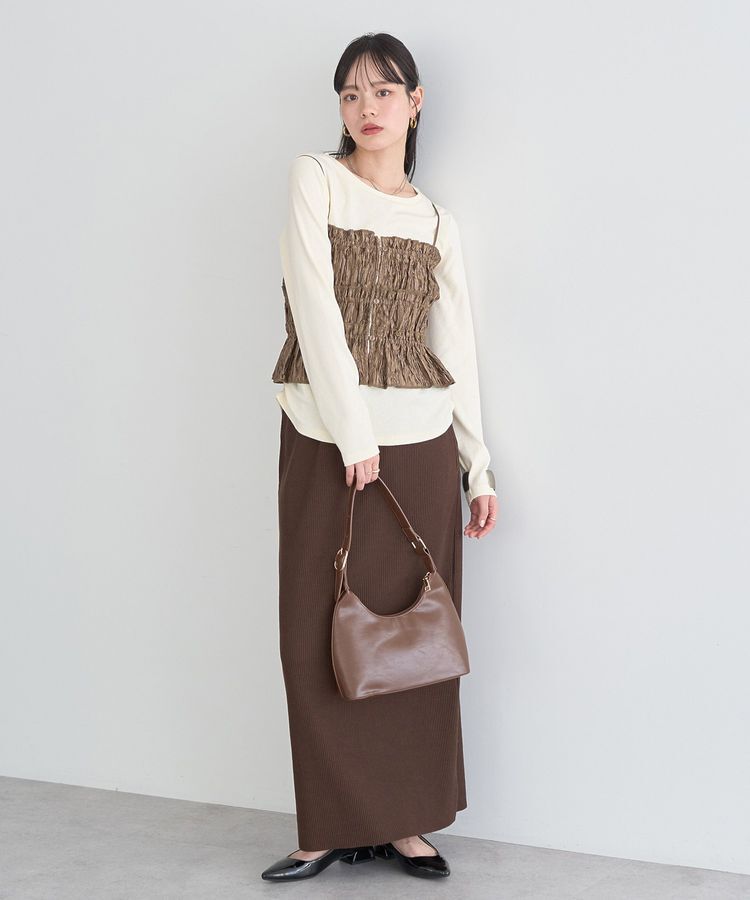 earth music&ecology「シャーリングビスチェ」|ベスト・ジレ|