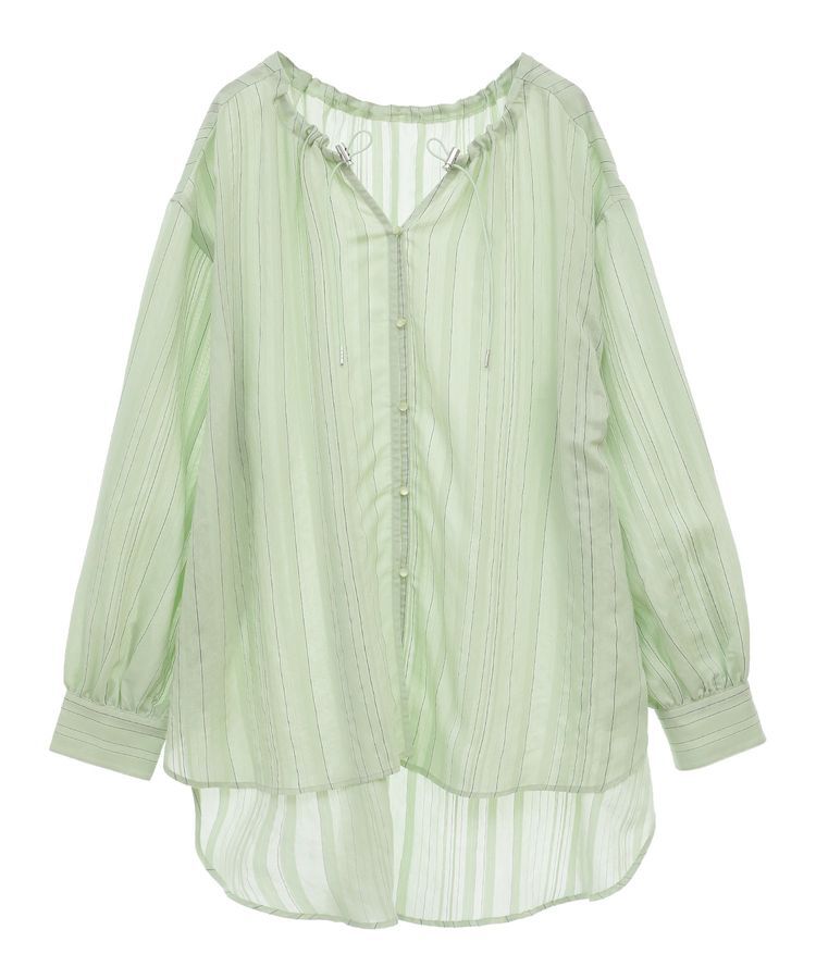 Green Parks「ドロストネックシアーストライプチュニック」|シャツ・ブラウス|
