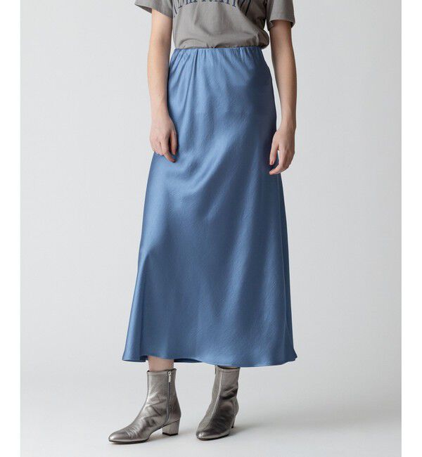 allureville「サテンバイヤスナロースカート」|スカート|