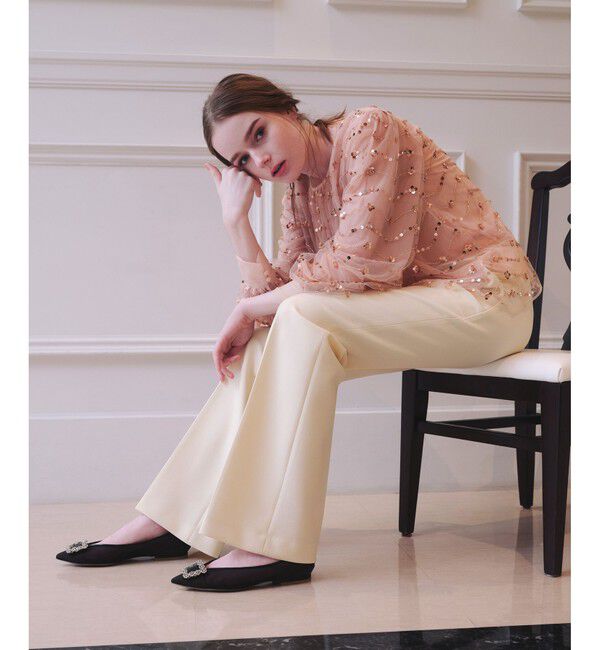 LOULOU WILLOUGHBY「【LOULOU WILLOUGHBY】ダブルクロスストレッチパンツ」|チノ|