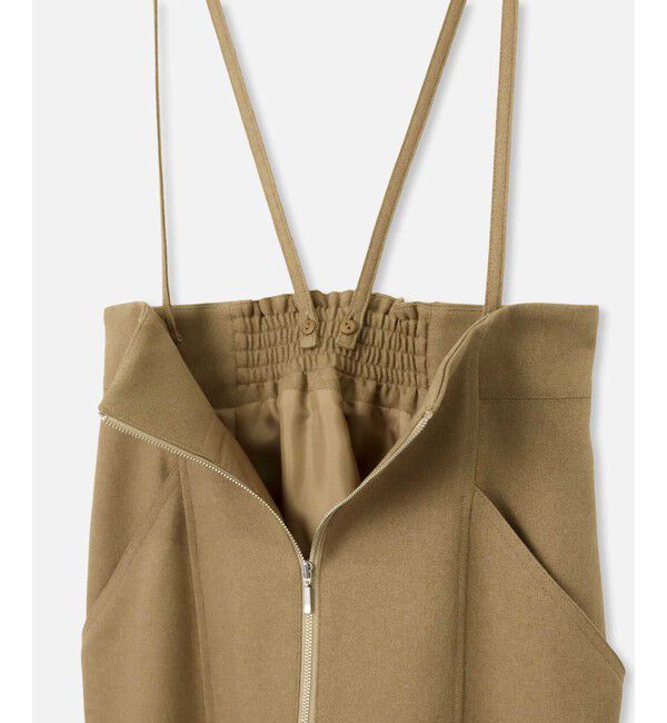 allureville「フロントジップサスペンダースカート」|ジャンパースカート|