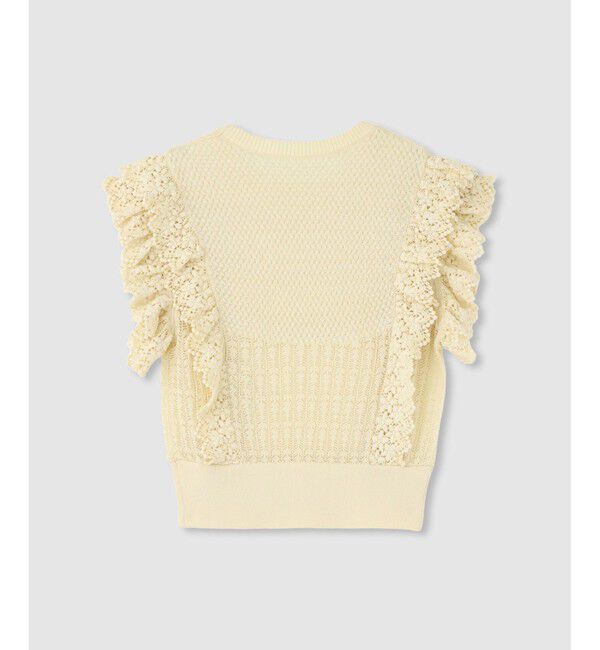 LOULOU WILLOUGHBY「【LOULOU WILLOUGHBY】レースフリルニットプルオーバー」|ニット・セーター|