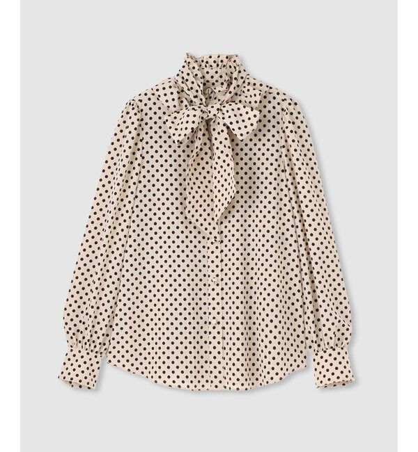 LOULOU WILLOUGHBY「◇【LOULOU WILLOUGHBY】デシンドットフリルボウタイブラウス」|その他|ライトベージュ