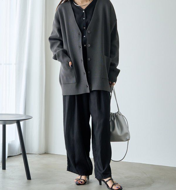  「【WEB限定/Du noir】スポンディッシュBIGVネックカーディガン」|カーディガン|