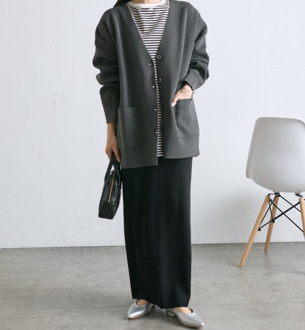  「【WEB限定/Du noir】スポンディッシュBIGVネックカーディガン」|カーディガン|