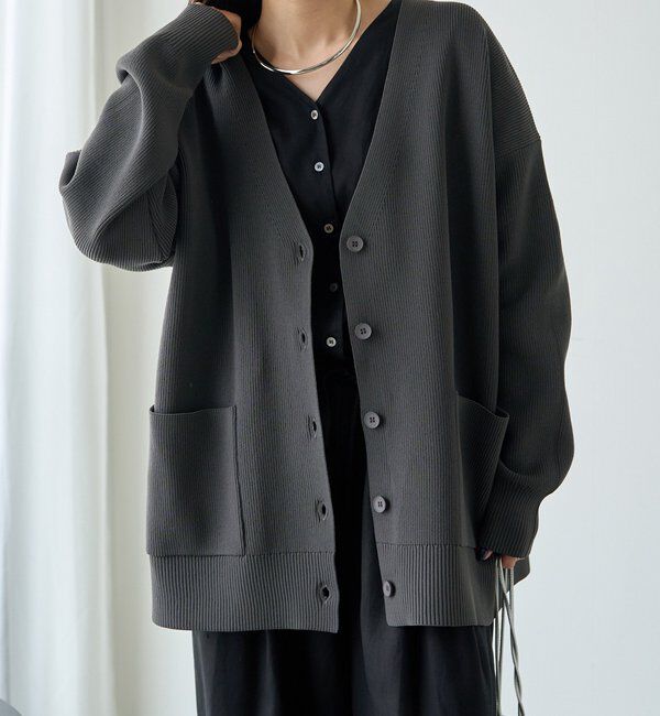 「【WEB限定/Du noir】スポンディッシュBIGVネックカーディガン」|カーディガン|