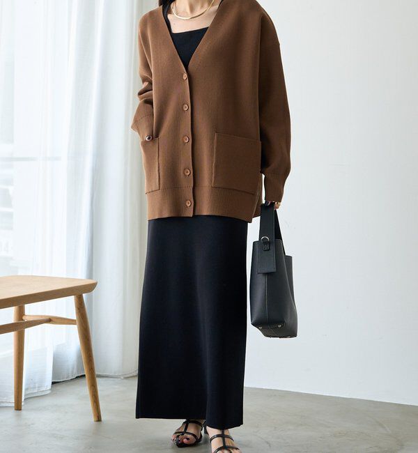  「【WEB限定/Du noir】スポンディッシュBIGVネックカーディガン」|カーディガン|