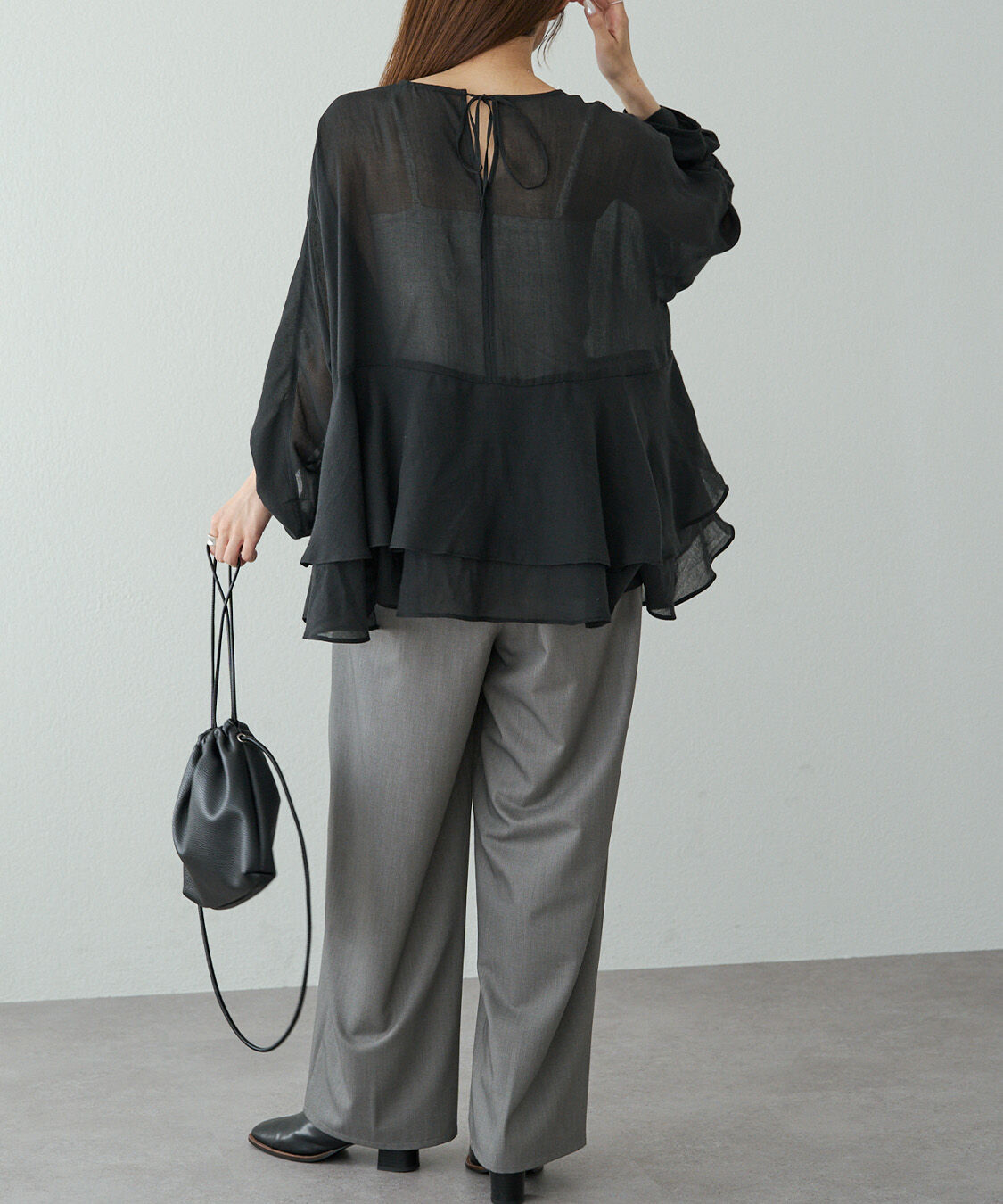  「シアーガーゼペプラムブラウス」|プルオーバー|