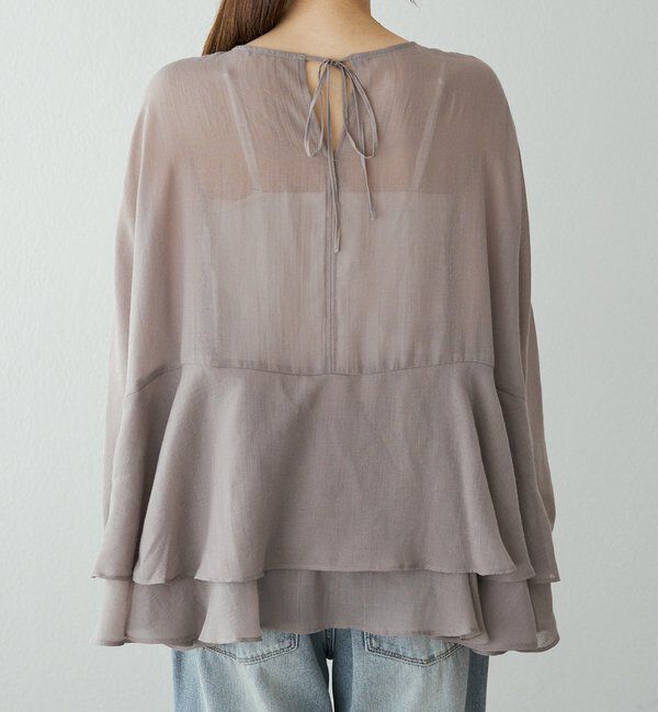 「シアーガーゼペプラムブラウス」|プルオーバー|