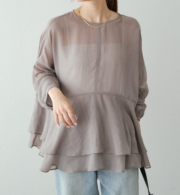  「シアーガーゼペプラムブラウス」|プルオーバー|