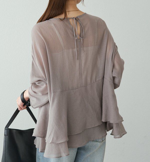  「シアーガーゼペプラムブラウス」|プルオーバー|