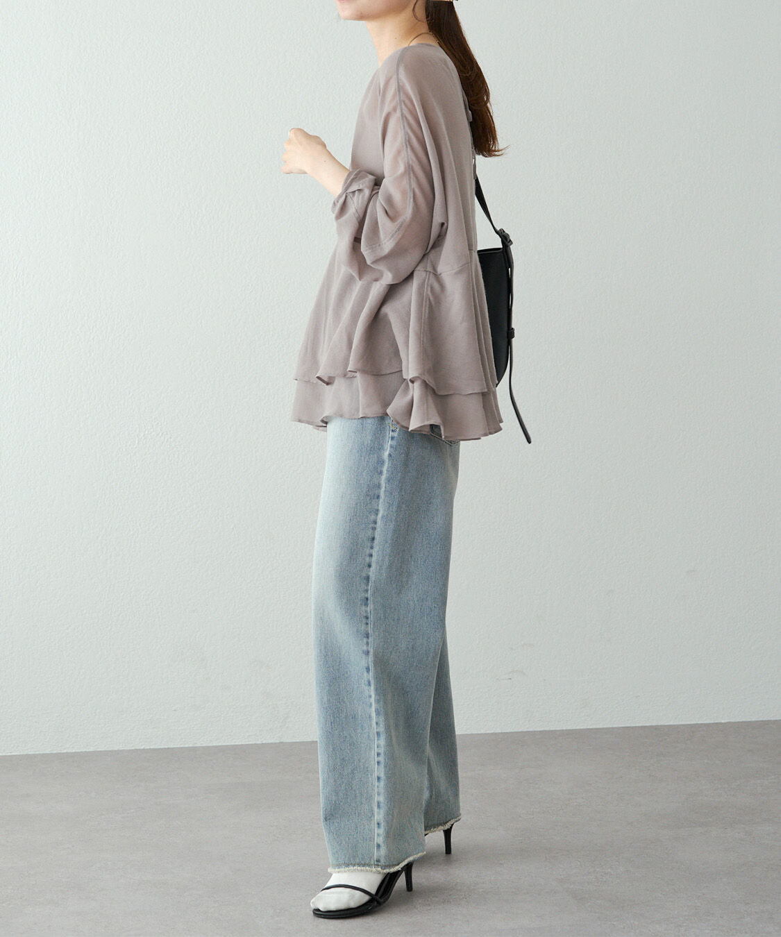  「シアーガーゼペプラムブラウス」|プルオーバー|