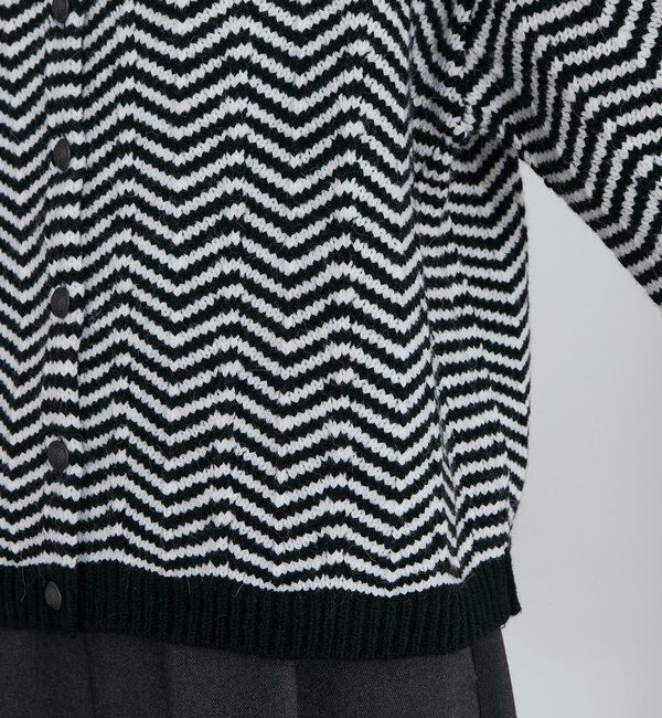  「ヘリンボーン編みニットカーディガン」|カーディガン|