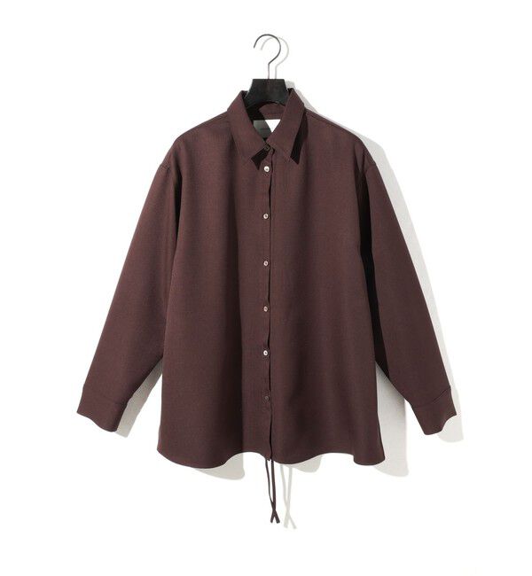 MIDIUMISOLID「MIDIUMISOLID ドローストリングシャツ」|シャツ・ブラウス|ブラウン