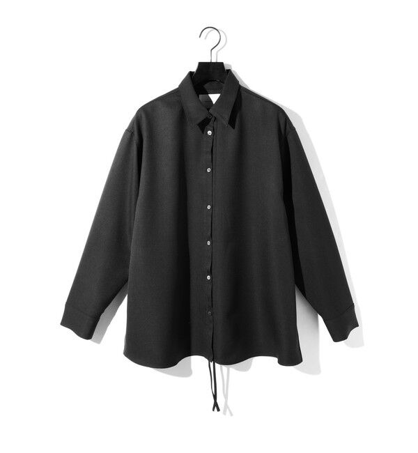 MIDIUMISOLID「MIDIUMISOLID ドローストリングシャツ」|シャツ・ブラウス|ブラック