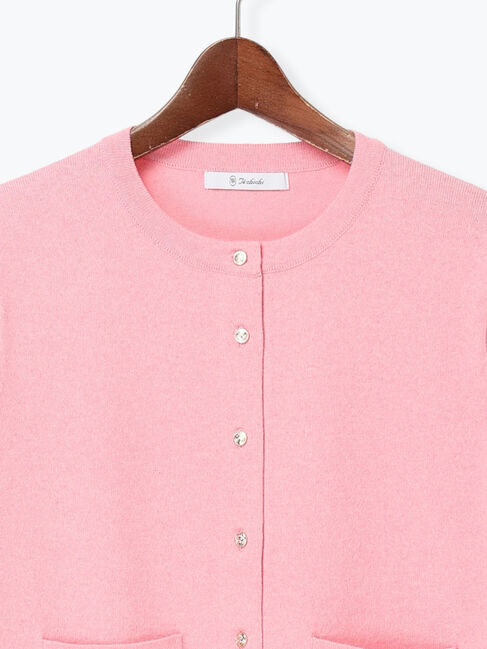 Te chichi「ポケット付きクルーネックカーディガン」|カーディガン|