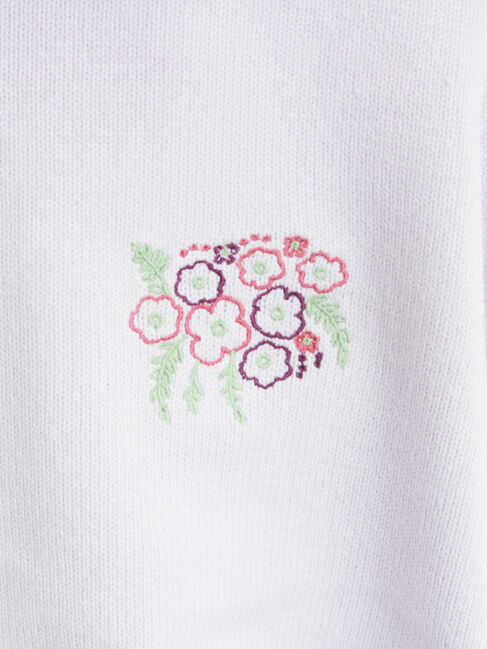 Samansa Mos2「花+ロゴ総柄刺繍カーディガン」|カーディガン|