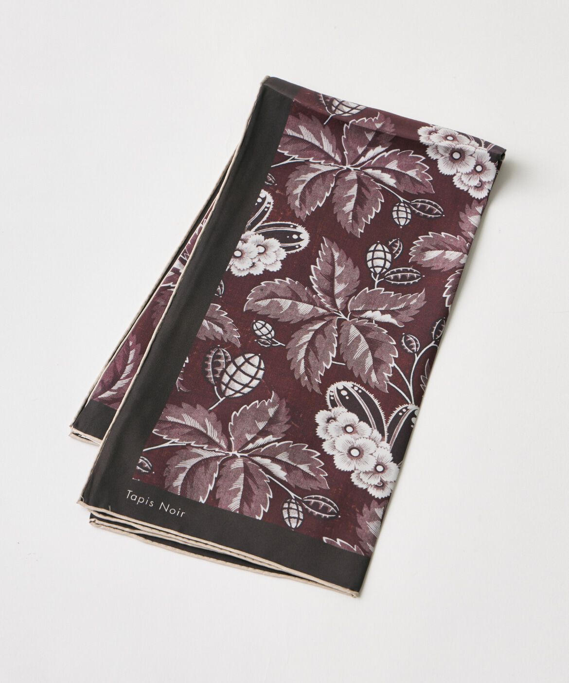 INED「《SUPERIOR CLOSET》Classical Bordeaux Bloom Scarf《Tapis Noir》」|バンダナ・スカーフ|