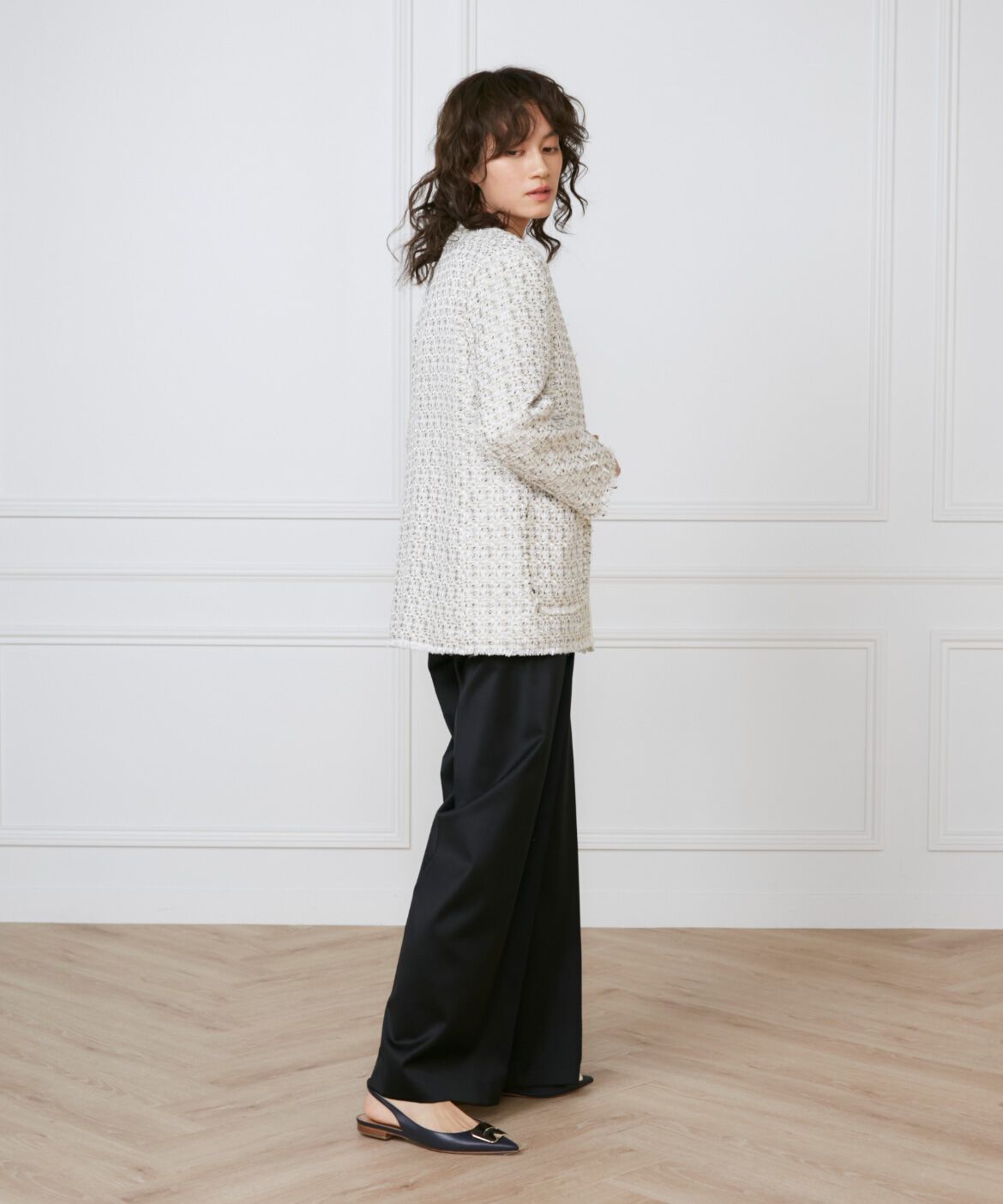 INED「《大きいサイズ》タックワイドパンツ《la veille by SUPERIOR CLOSET》」|その他|