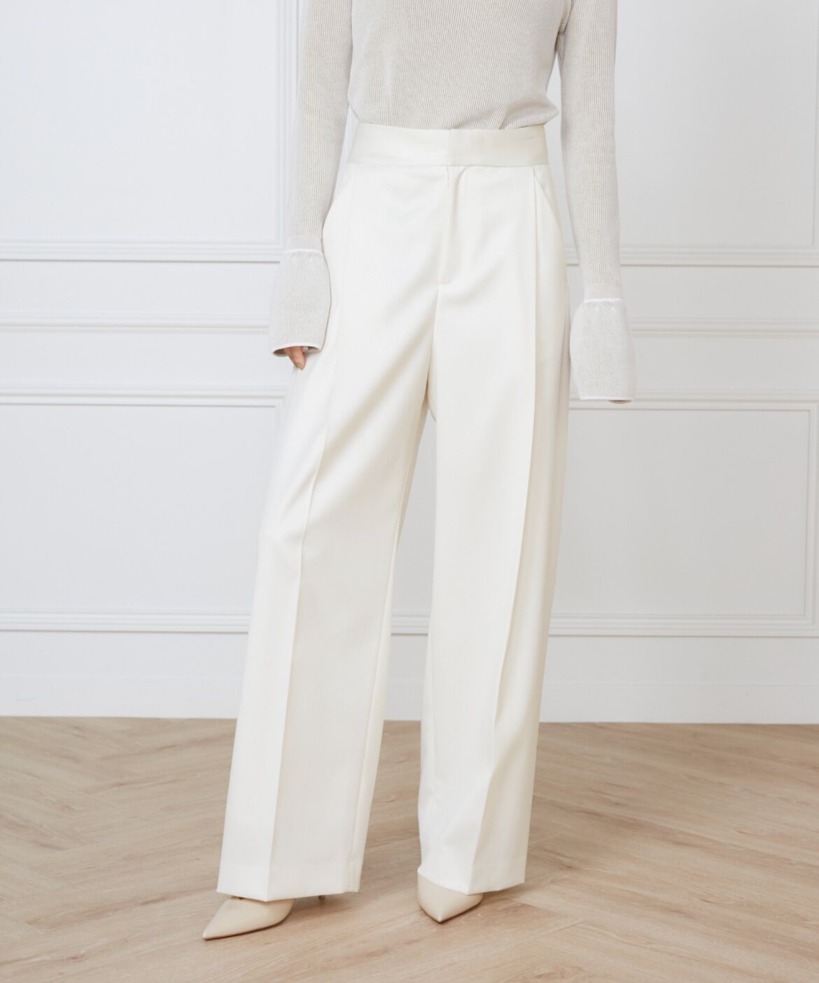 INED「《大きいサイズ》タックワイドパンツ《la veille by SUPERIOR CLOSET》」|その他|