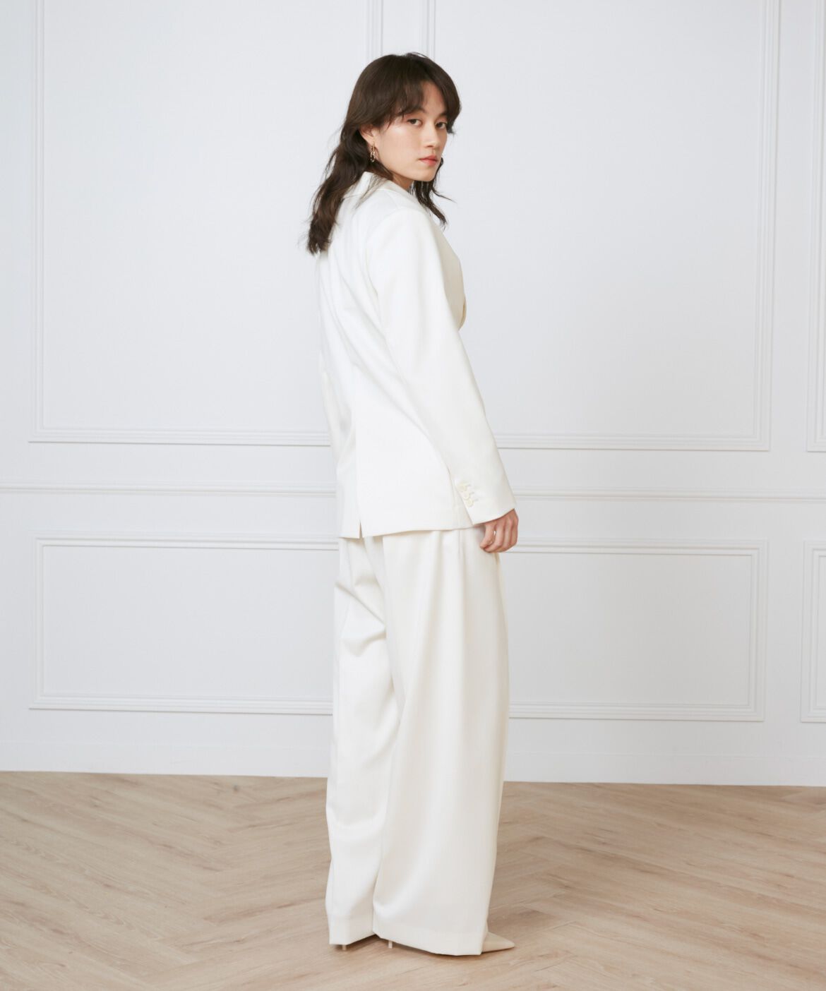 INED「《大きいサイズ》タックワイドパンツ《la veille by SUPERIOR CLOSET》」|その他|