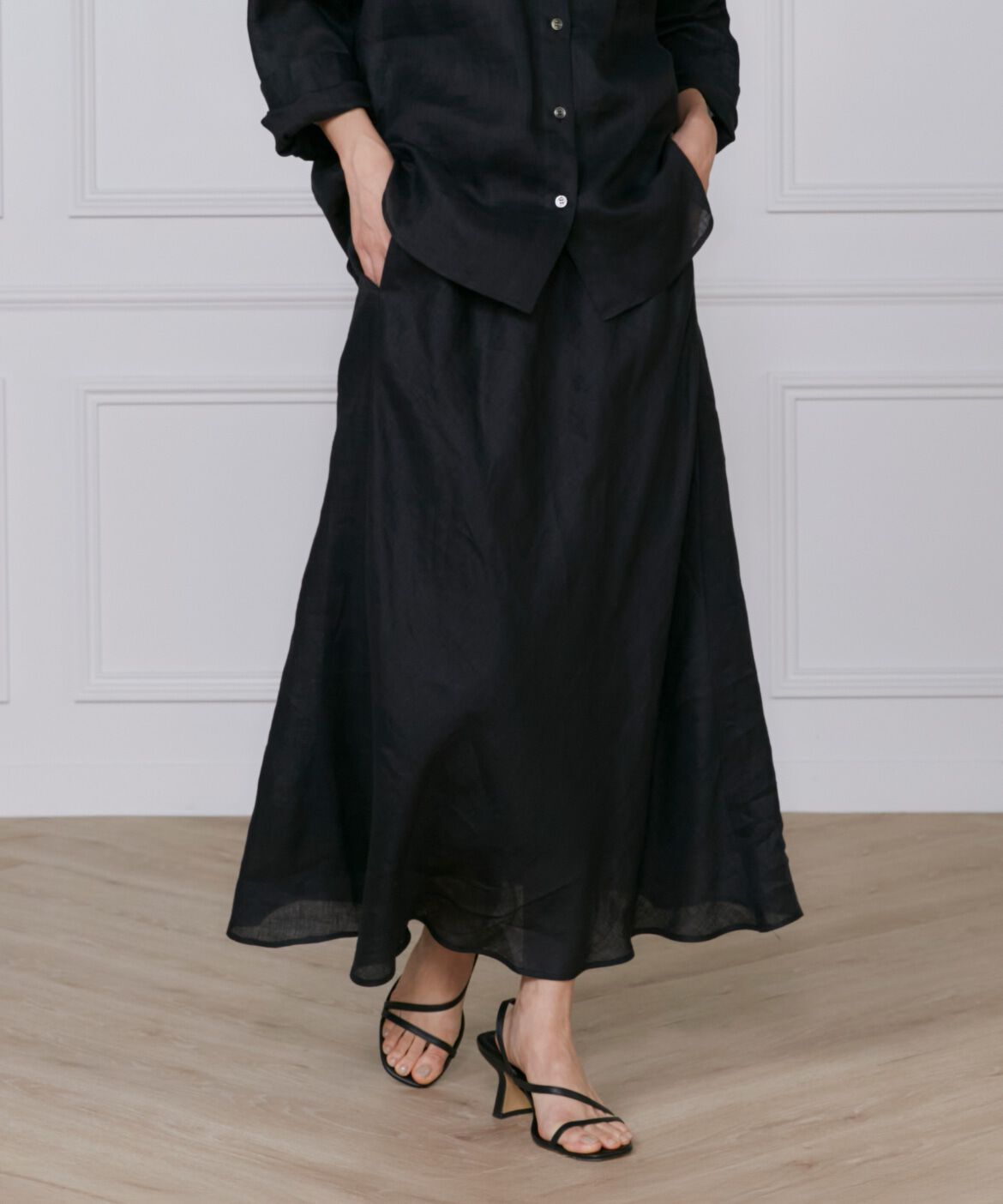 INED「リネンバイヤススカート」|スカート|