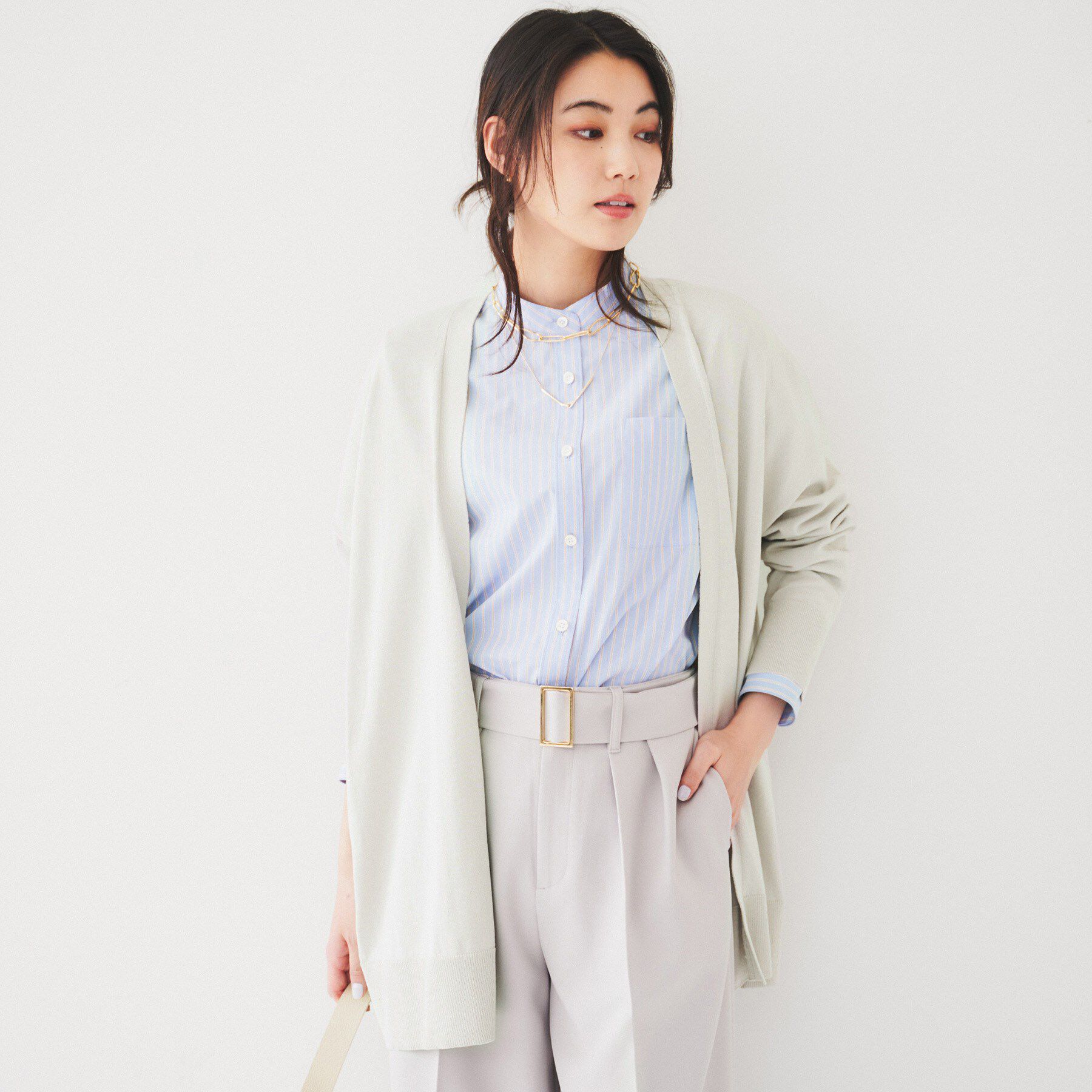 UNTITLED「ボタンレスニットカーディガン」|カーディガン|