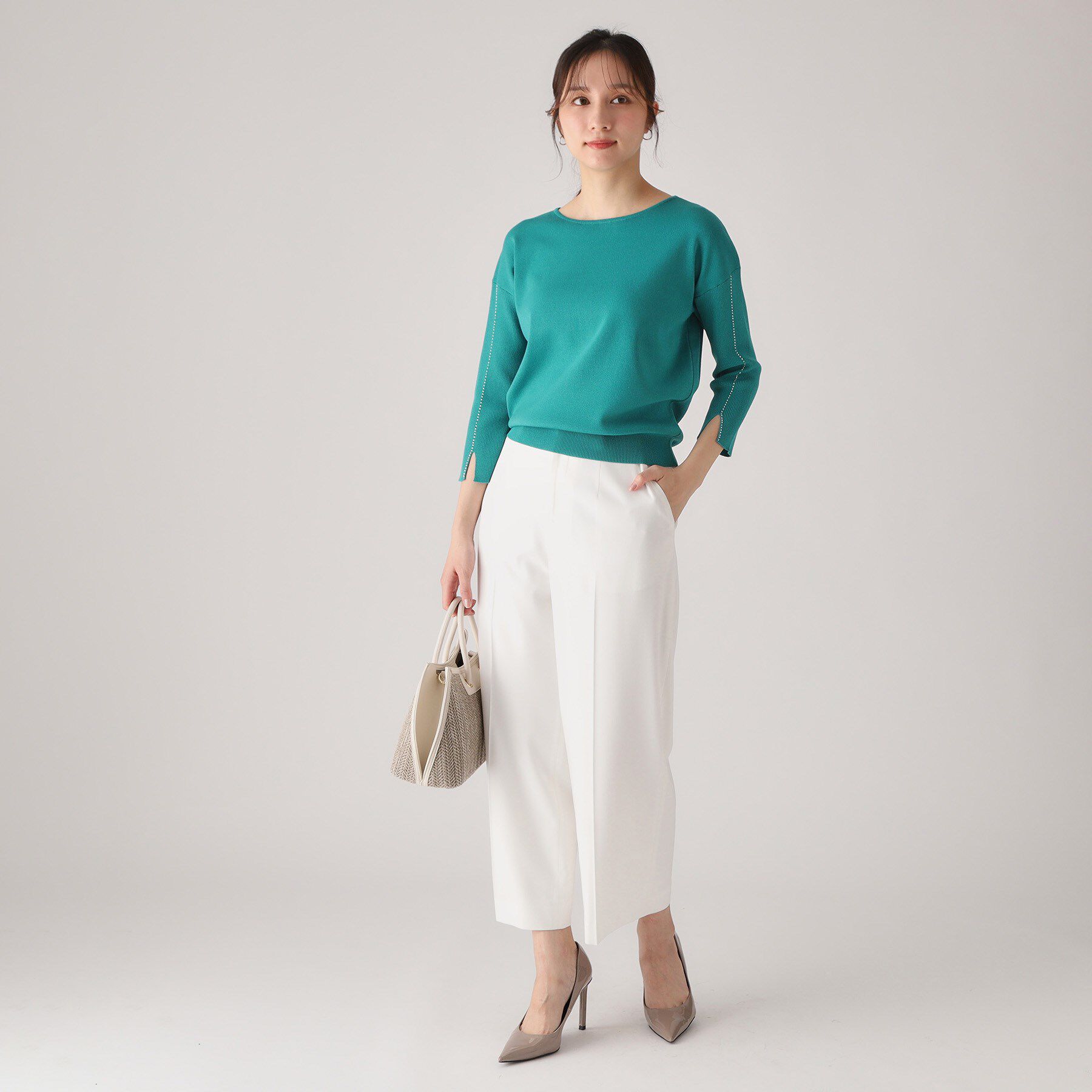 COUP DE CHANCE「【洗える】ビーズ刺しゅうニットトップス」|ニット・セーター|