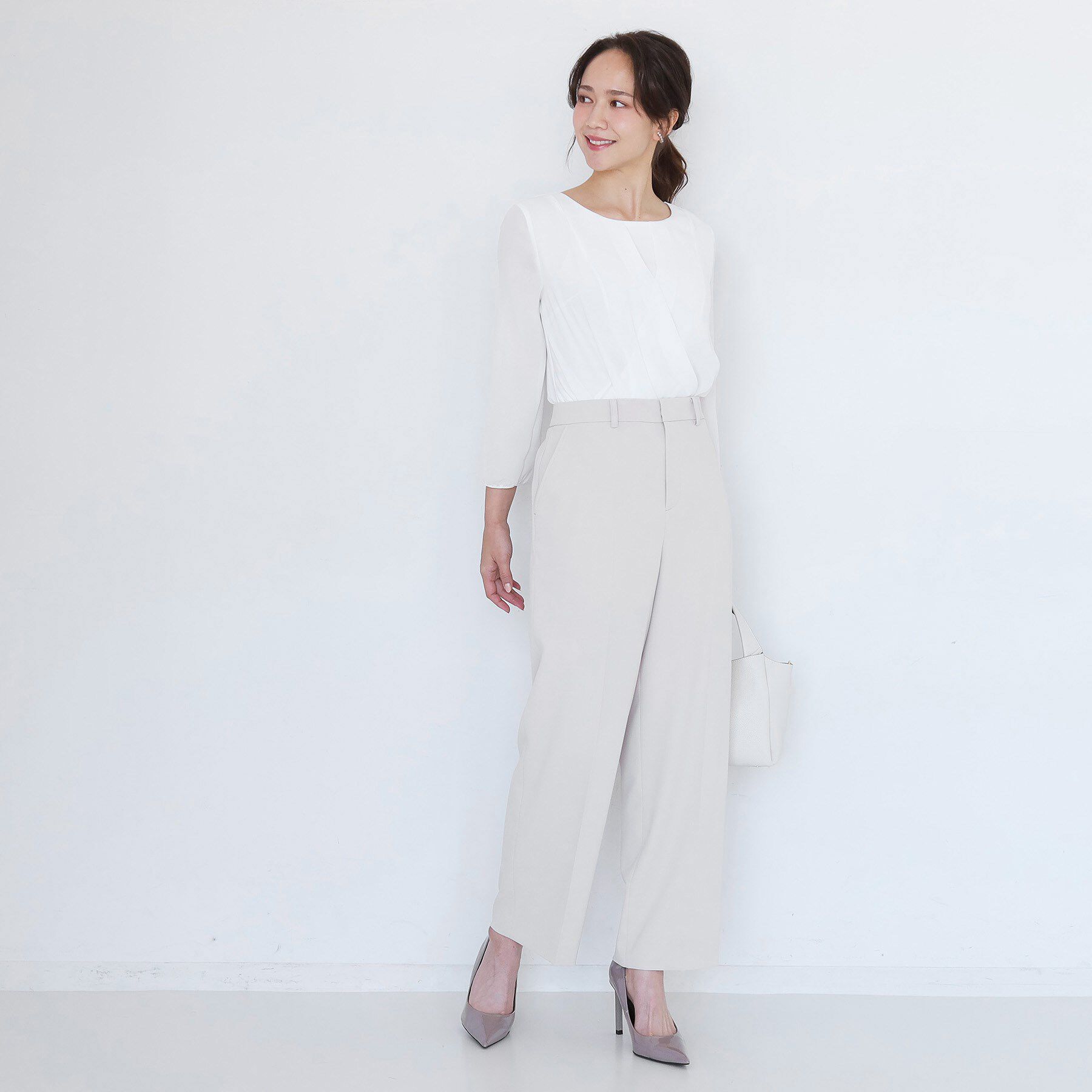 COUP DE CHANCE「【手洗い可／日本製／伸縮性／スーツ可】センタープレス入りストレートワイドパンツ」|その他|