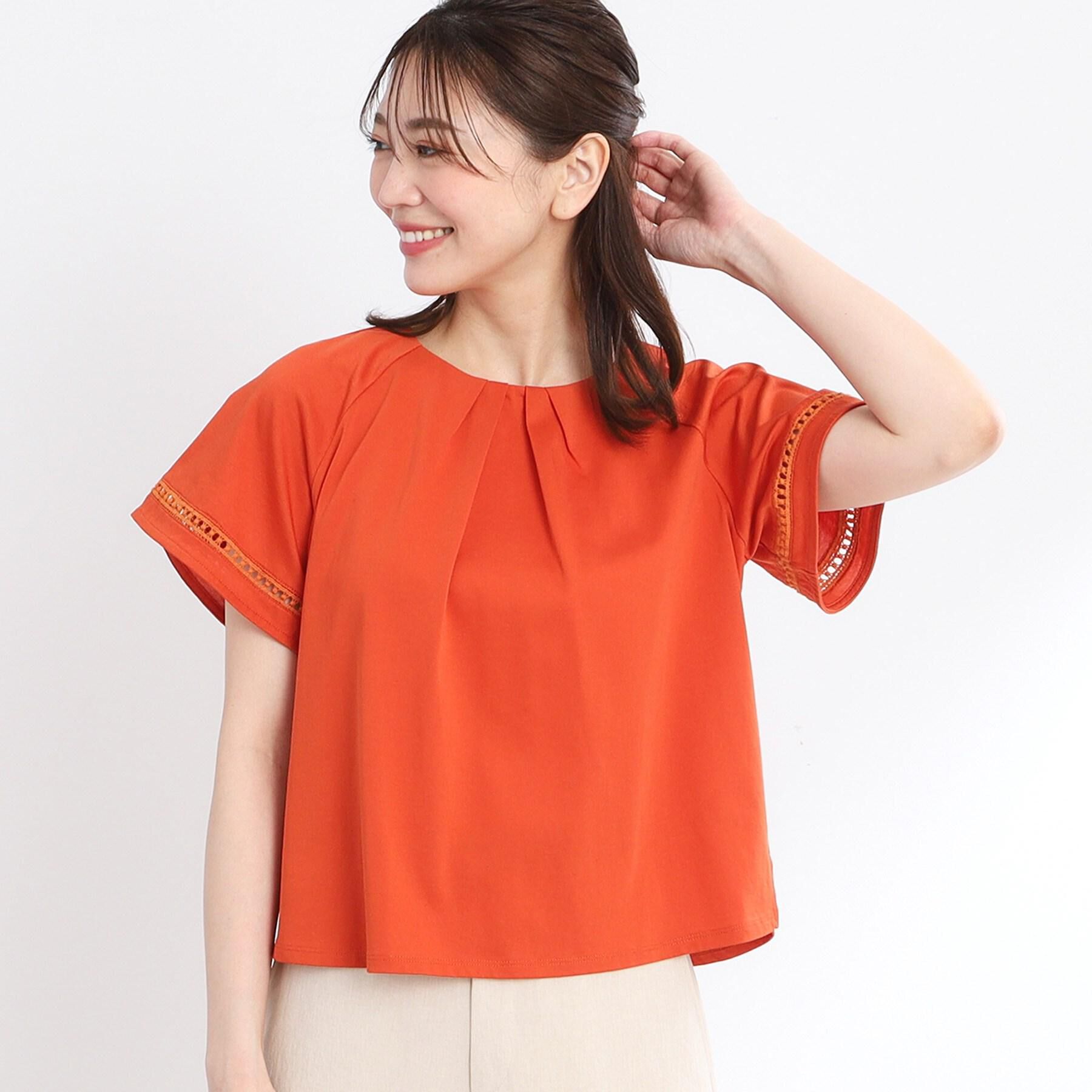 Reflect「【手洗い可】フレアースリーブカットソー」|Tシャツ・カットソー|オレンジ(067)