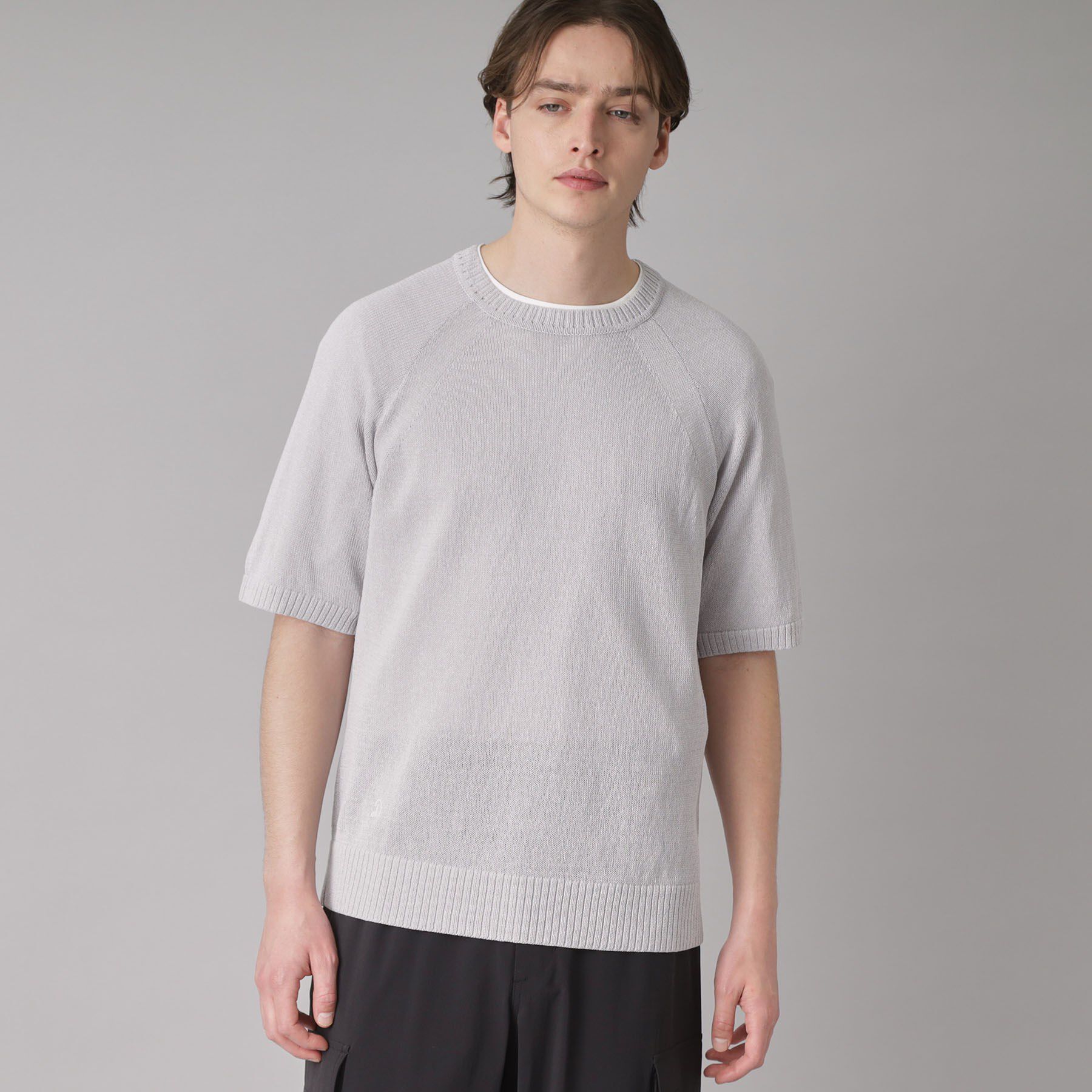 DRESSTERIOR「ペーパーコットン ハーフスリーブニット」|ニット・セーター|