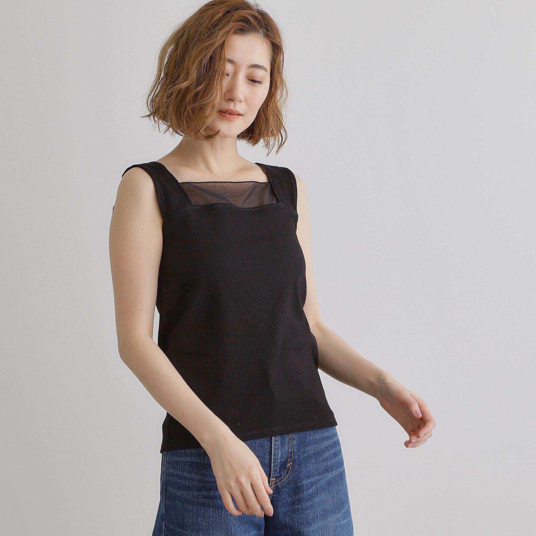 grove「シアードッキングタンクトップ」|キャミソール|