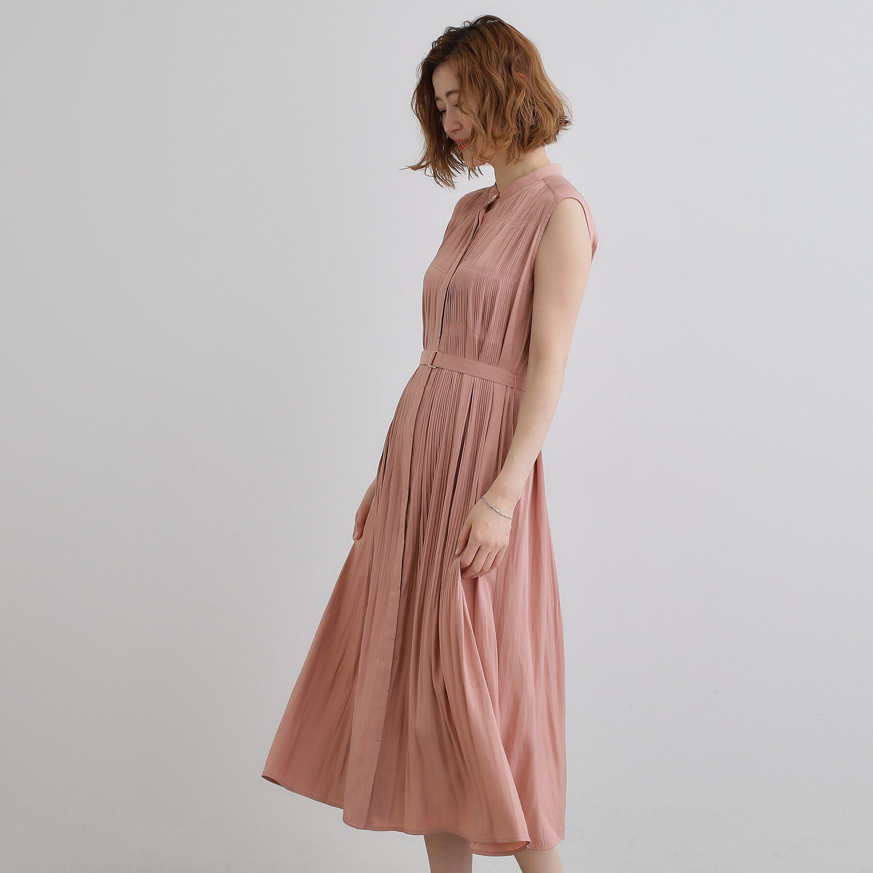 grove「贅沢プリーツが華やかなシャンブレープリーツワンピース」|ワンピース|