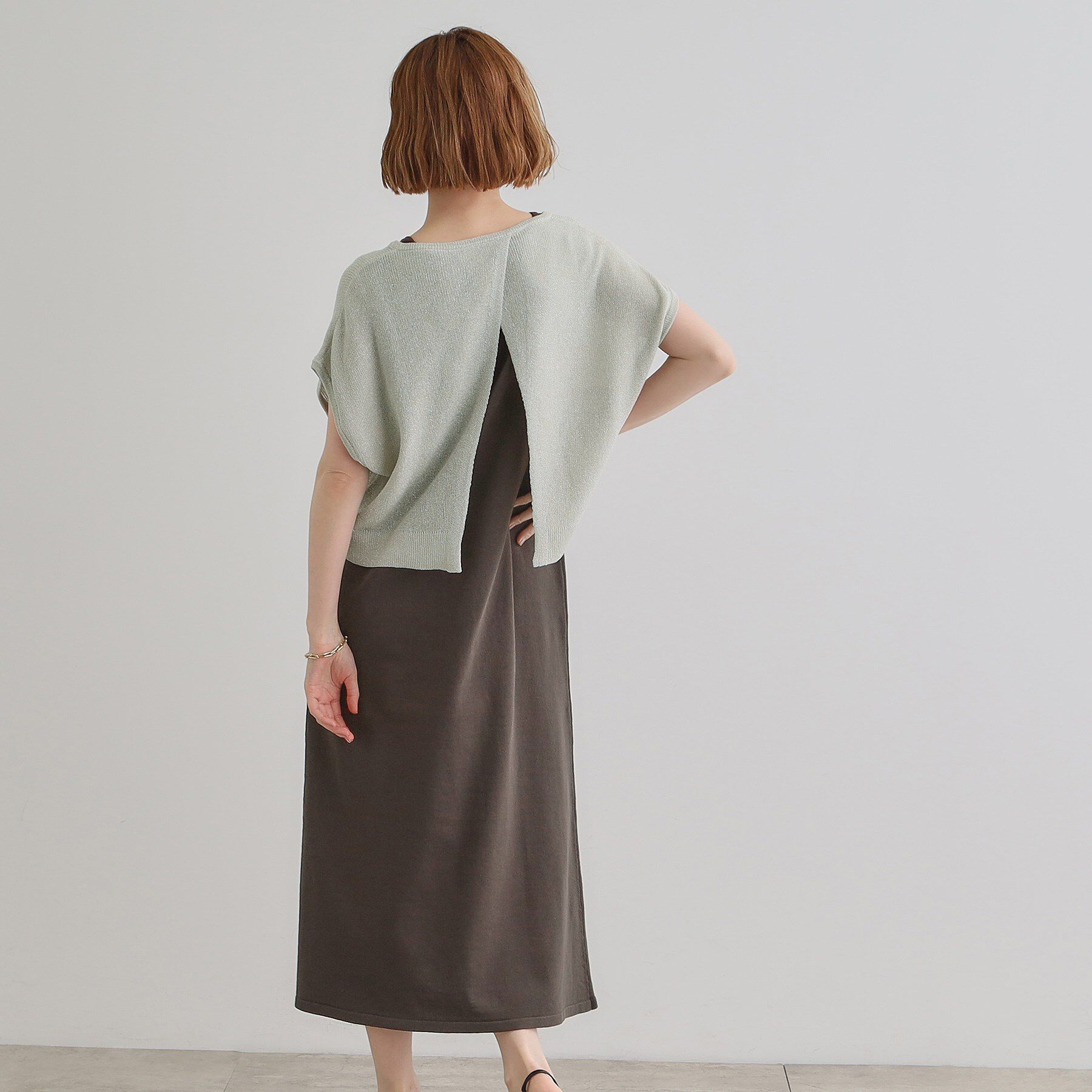 grove「ラメベスト&times;ニットワンピースSET」|ワンピース|