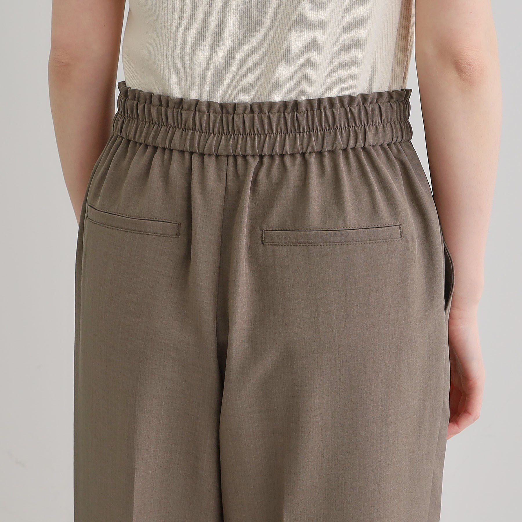 grove「【洗える・シワになりにくい】麻調センタープレスワイドパンツ」|その他|