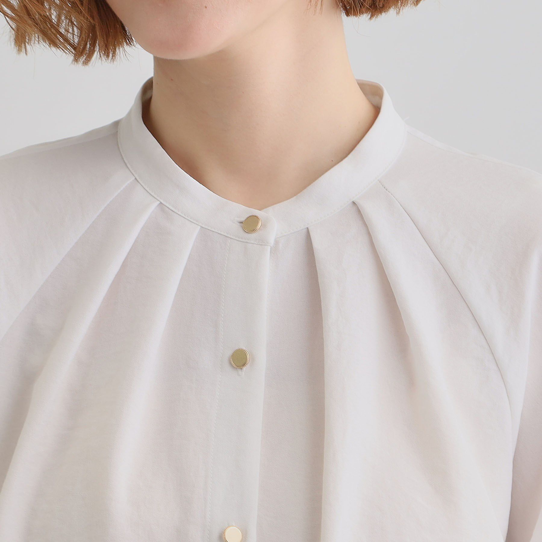 grove「【洗える・シワになりにくい】麻調スリーブドロストブラウス」|シャツ・ブラウス|