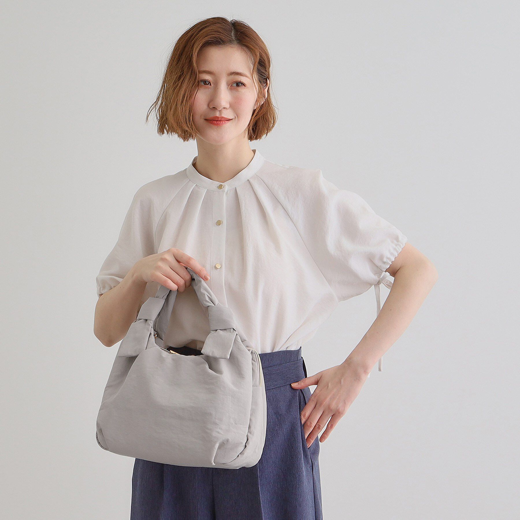 grove「【晴れの日も雨の日も】撥水アオリハンドルノットナイロン2WAYトート」|トートバッグ|