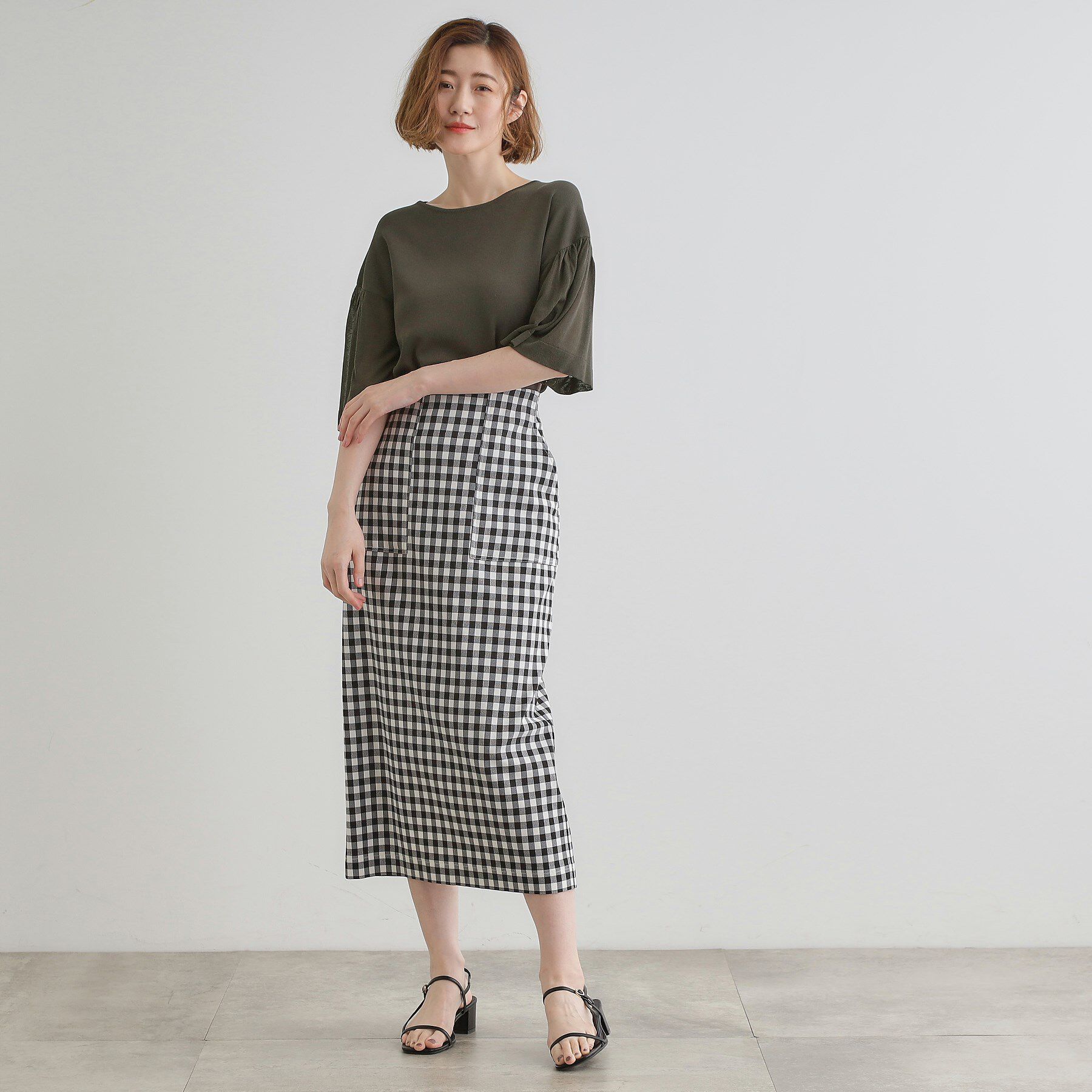 grove「【嬉しい機能付き】やわらかドライタッチシアーフレアスリーブニット」|ニット・セーター|