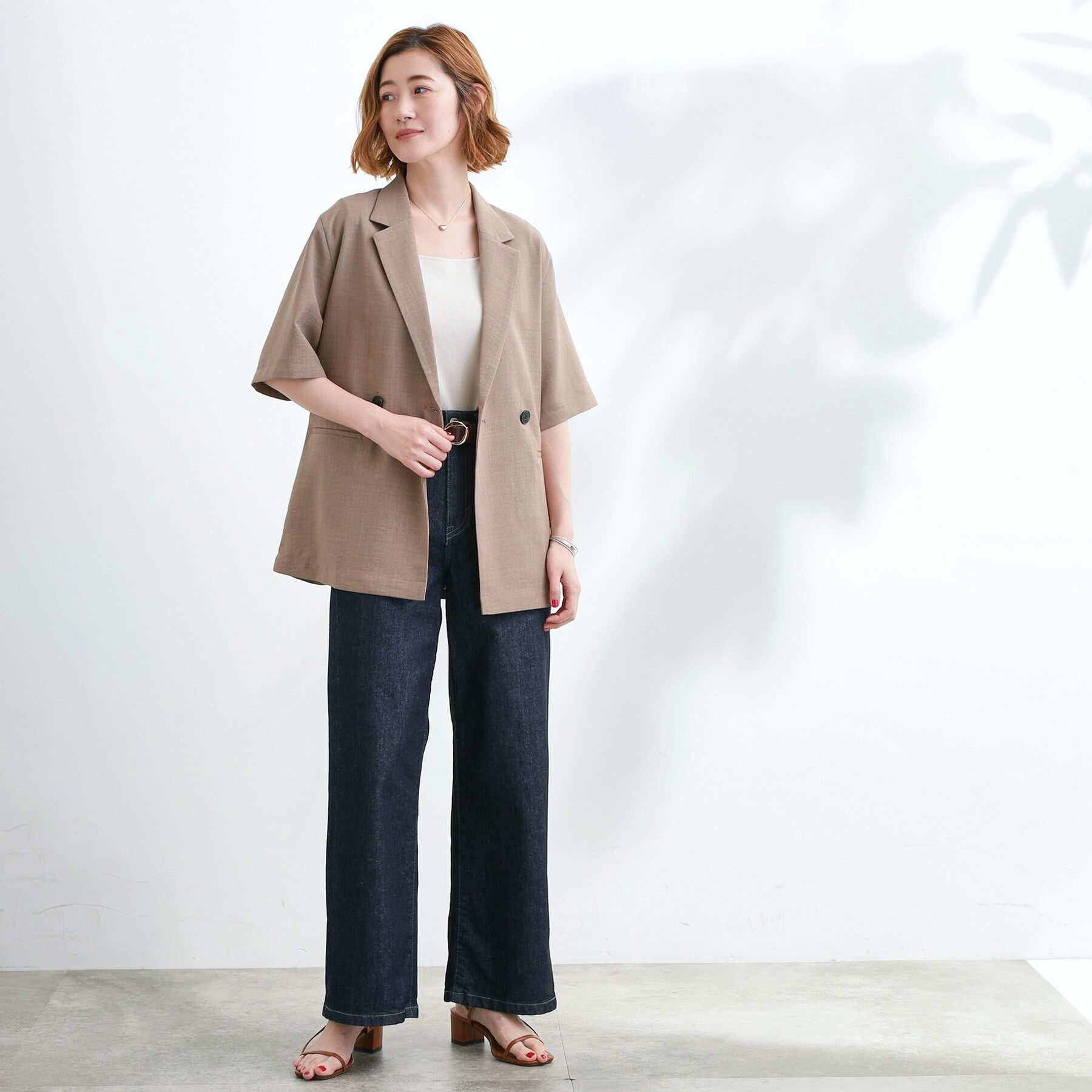 grove「軽やかに羽織れて、きちんと見え ハーフスリーブテーラードジャケット」|テーラードジャケット|