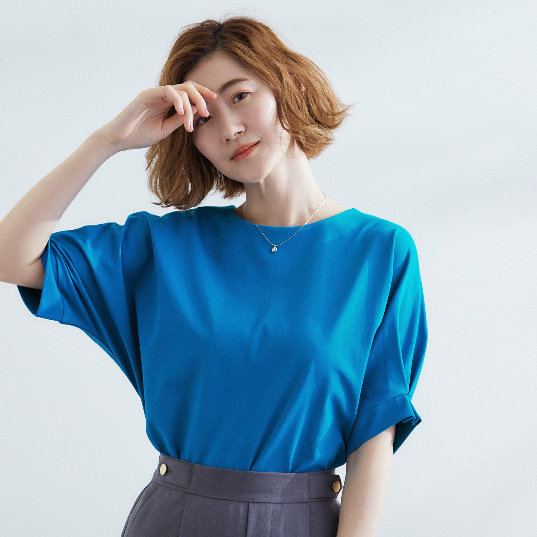 grove「【UVカット/ひんやり/二の腕カバー】タックドルマンプルオーバー」|Tシャツ・カットソー|