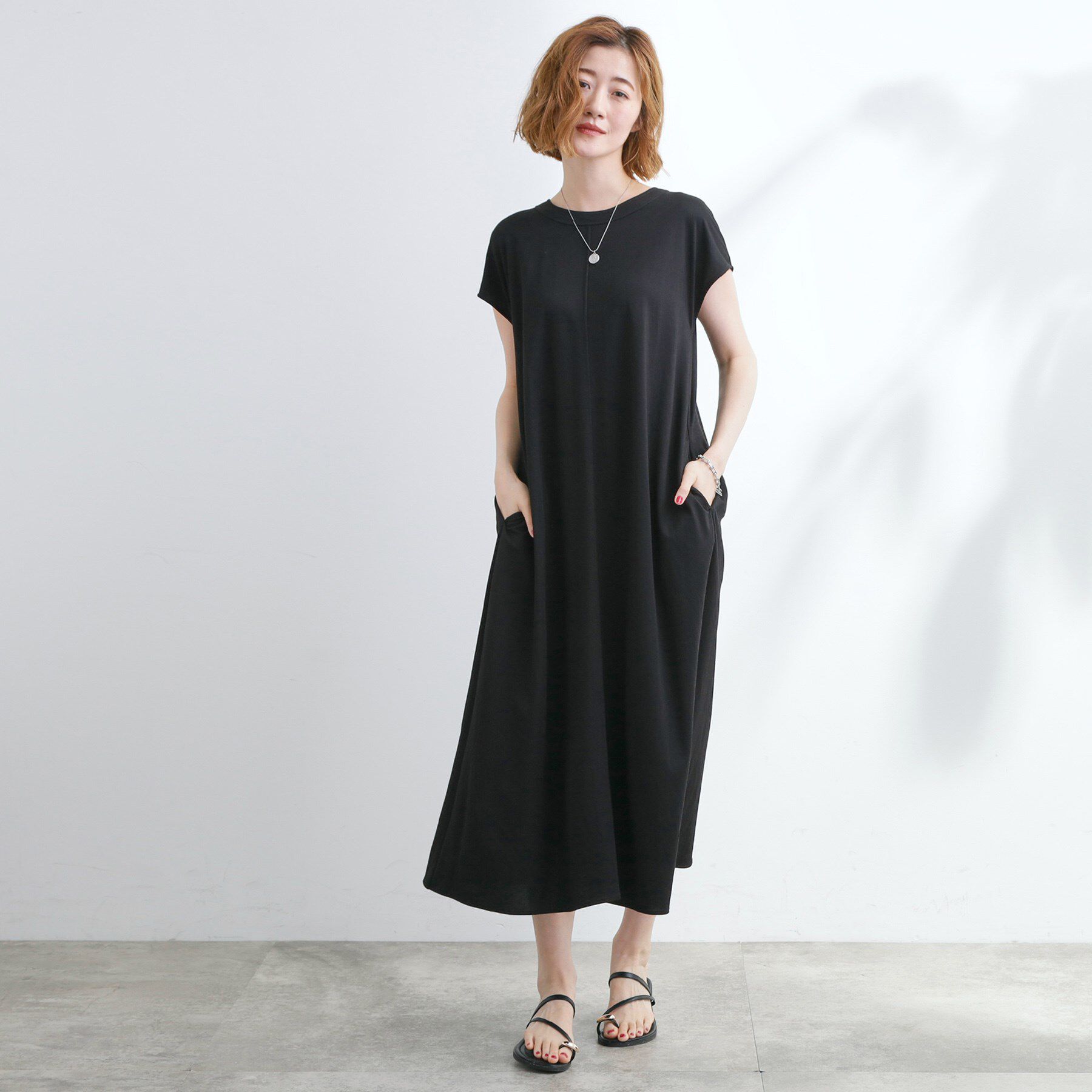 grove「【冷感・UV】モクロディフレンチスリーブワンピース」|ワンピース|