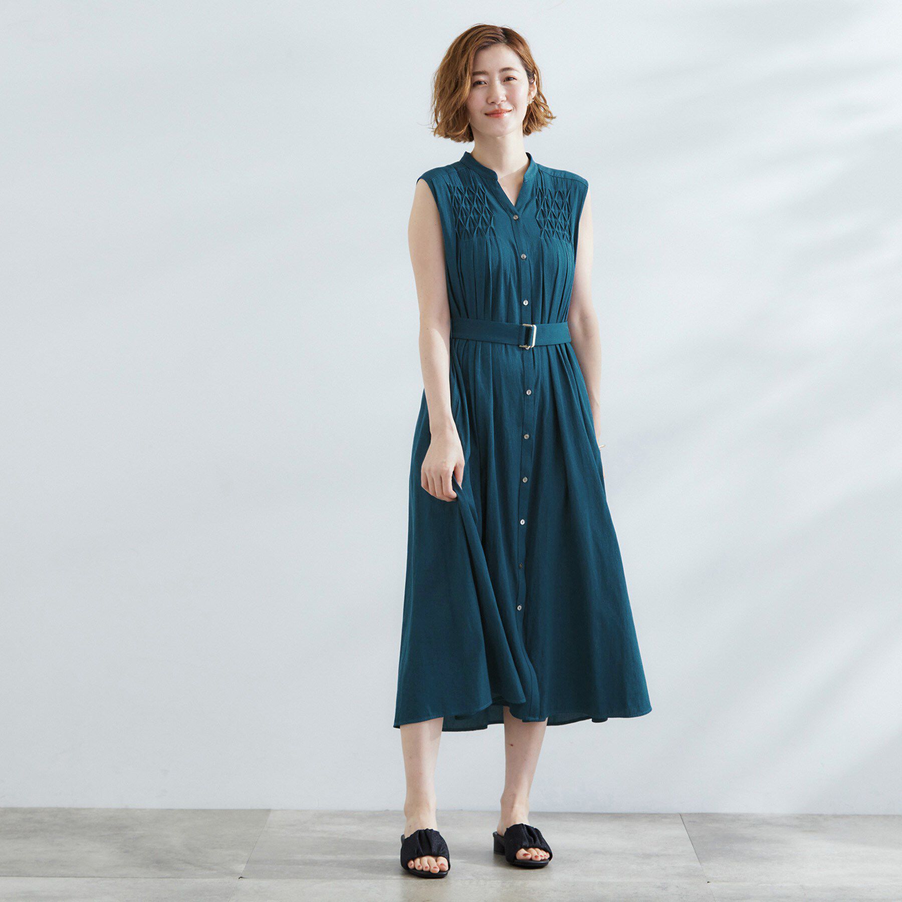 grove「シャンブレースモッキングワンピース」|ワンピース|